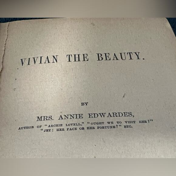 "Vivian, The Beauty" by Annie Edwards New York Lupton Publishing Co 1892 - Picture 7 of 8